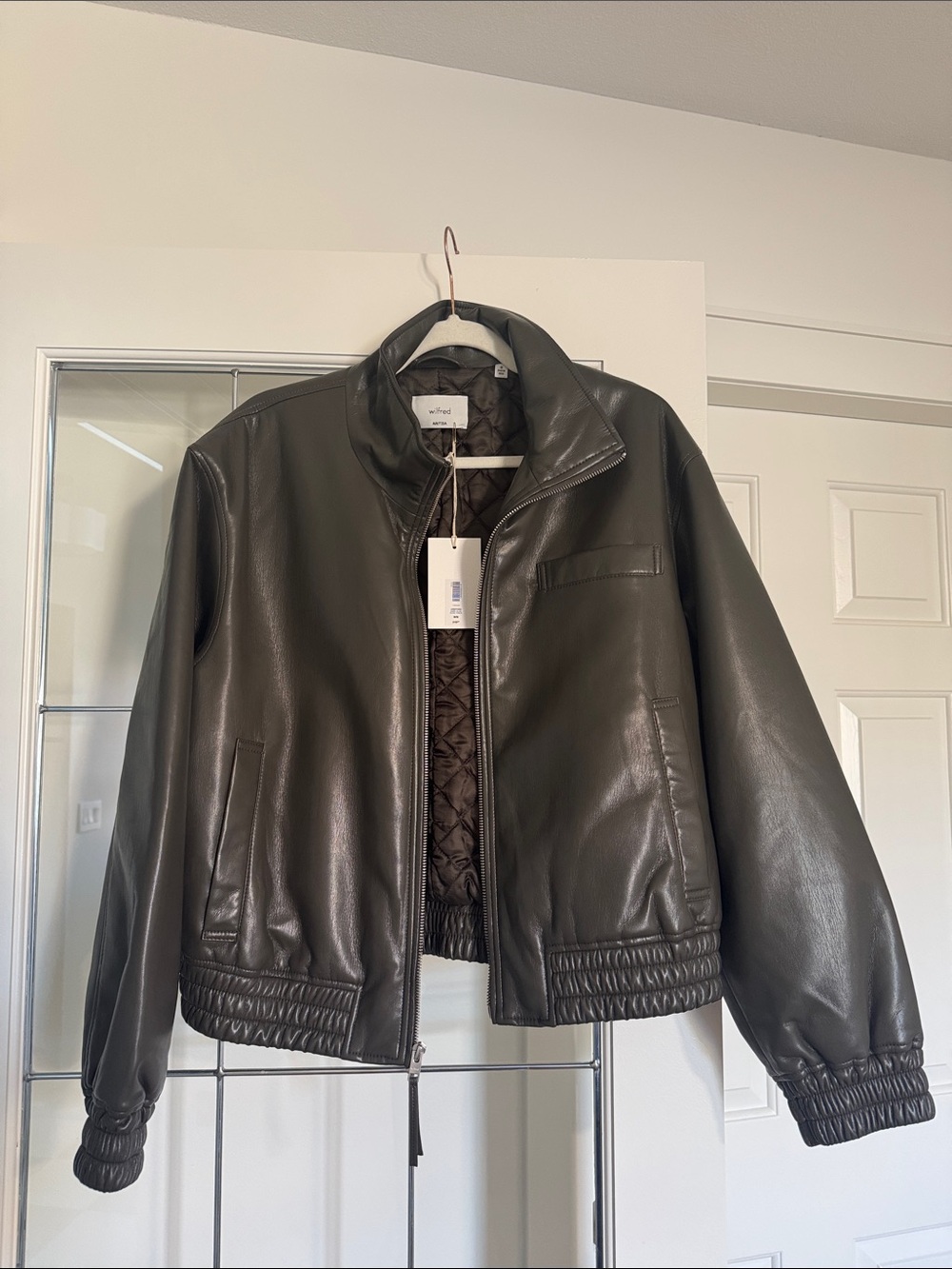 Josephine Dark Olive Leather Jacket